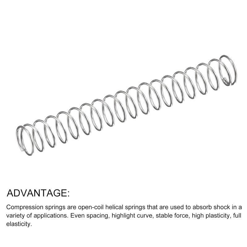 METALLIXITY Compression Springs (0.4x8mm OD,40mm Free Length) 10Pcs, 304 Stainless Steel Extension Spring - for Shop Home Repairs, DIY Projects, Silver Tone - Image 5